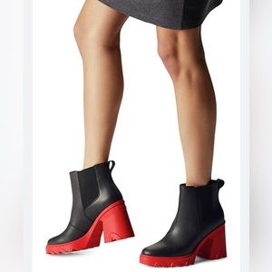 SOREL BREX BRI COLOR BLOCK CHELSEA HEEL BOOTS SIZE 7
